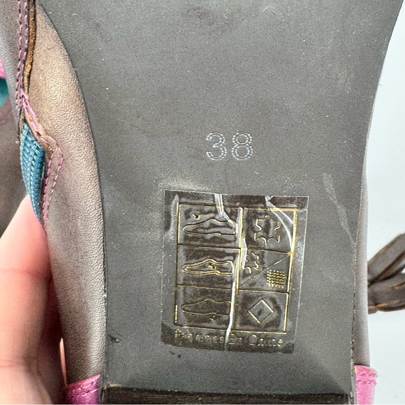 L’ARTISTE Spring Step Purple Turquoise Brown Tassle Western Ankle Boots Heels 38 - Picture 8 of 11